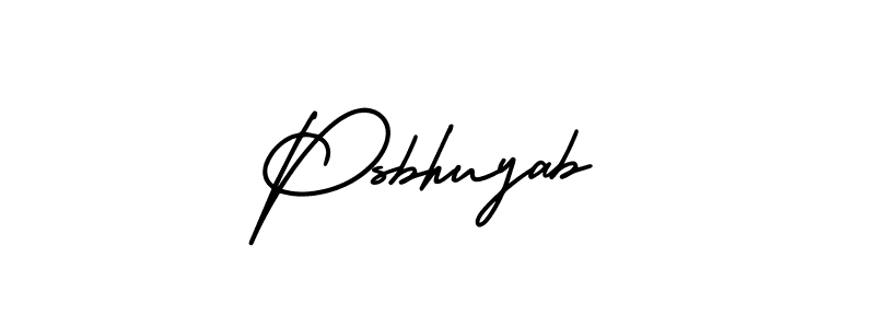 You should practise on your own different ways (AmerikaSignatureDemo-Regular) to write your name (Psbhuyab) in signature. don't let someone else do it for you. Psbhuyab signature style 3 images and pictures png