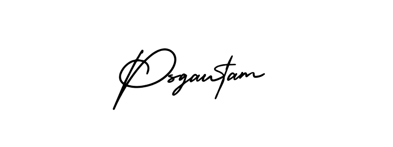 You should practise on your own different ways (AmerikaSignatureDemo-Regular) to write your name (Psgautam) in signature. don't let someone else do it for you. Psgautam signature style 3 images and pictures png