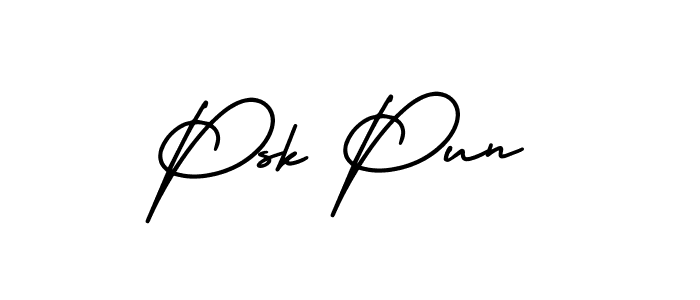 How to Draw Psk Pun signature style? AmerikaSignatureDemo-Regular is a latest design signature styles for name Psk Pun. Psk Pun signature style 3 images and pictures png