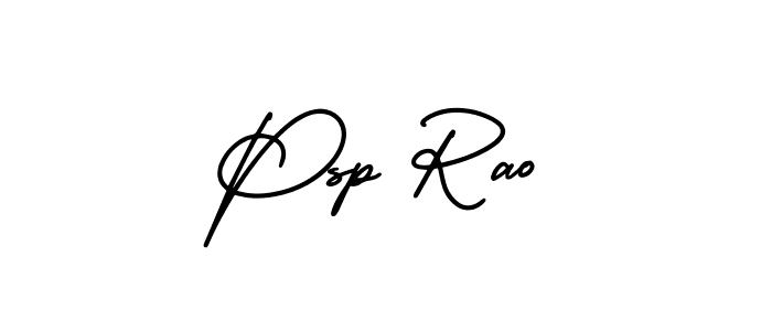 How to make Psp Rao name signature. Use AmerikaSignatureDemo-Regular style for creating short signs online. This is the latest handwritten sign. Psp Rao signature style 3 images and pictures png