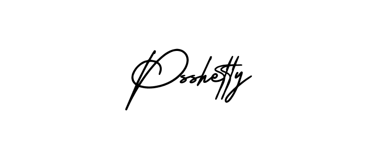 How to make Psshetty name signature. Use AmerikaSignatureDemo-Regular style for creating short signs online. This is the latest handwritten sign. Psshetty signature style 3 images and pictures png