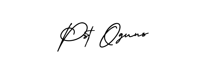 Use a signature maker to create a handwritten signature online. With this signature software, you can design (AmerikaSignatureDemo-Regular) your own signature for name Pst Oguns. Pst Oguns signature style 3 images and pictures png