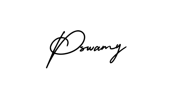 You should practise on your own different ways (AmerikaSignatureDemo-Regular) to write your name (Pswamy) in signature. don't let someone else do it for you. Pswamy signature style 3 images and pictures png