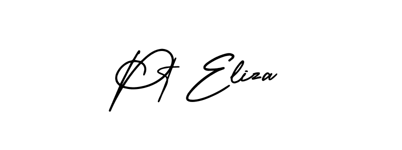 Pt Eliza stylish signature style. Best Handwritten Sign (AmerikaSignatureDemo-Regular) for my name. Handwritten Signature Collection Ideas for my name Pt Eliza. Pt Eliza signature style 3 images and pictures png