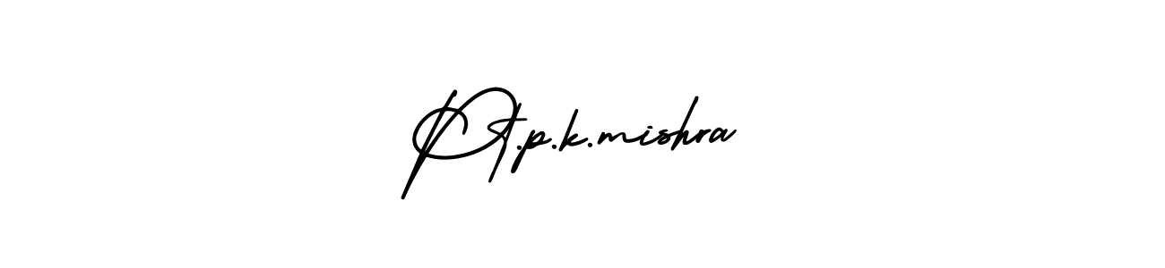 How to make Pt.p.k.mishra name signature. Use AmerikaSignatureDemo-Regular style for creating short signs online. This is the latest handwritten sign. Pt.p.k.mishra signature style 3 images and pictures png