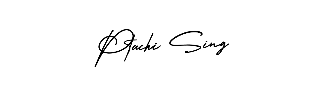 How to make Ptachi Sing name signature. Use AmerikaSignatureDemo-Regular style for creating short signs online. This is the latest handwritten sign. Ptachi Sing signature style 3 images and pictures png