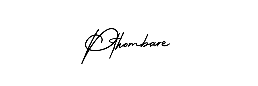 How to make Pthombare name signature. Use AmerikaSignatureDemo-Regular style for creating short signs online. This is the latest handwritten sign. Pthombare signature style 3 images and pictures png