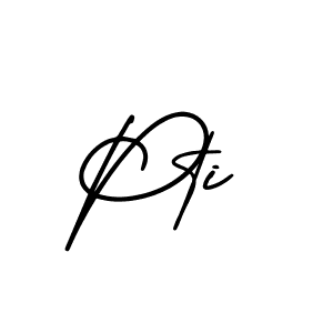 Make a beautiful signature design for name Pti. With this signature (AmerikaSignatureDemo-Regular) style, you can create a handwritten signature for free. Pti signature style 3 images and pictures png