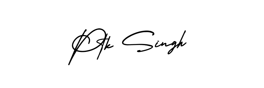 You should practise on your own different ways (AmerikaSignatureDemo-Regular) to write your name (Ptk Singh) in signature. don't let someone else do it for you. Ptk Singh signature style 3 images and pictures png