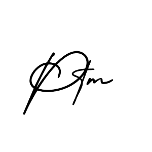 Design your own signature with our free online signature maker. With this signature software, you can create a handwritten (AmerikaSignatureDemo-Regular) signature for name Ptm. Ptm signature style 3 images and pictures png