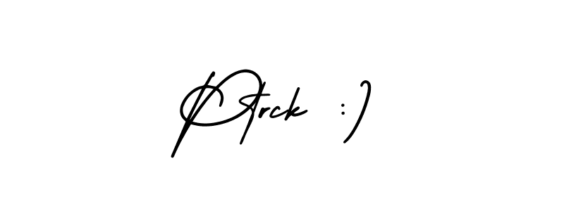 Use a signature maker to create a handwritten signature online. With this signature software, you can design (AmerikaSignatureDemo-Regular) your own signature for name Ptrck :). Ptrck :) signature style 3 images and pictures png