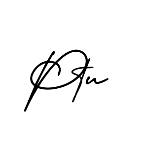 The best way (AmerikaSignatureDemo-Regular) to make a short signature is to pick only two or three words in your name. The name Ptu include a total of six letters. For converting this name. Ptu signature style 3 images and pictures png