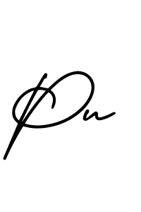 You should practise on your own different ways (AmerikaSignatureDemo-Regular) to write your name (Pu) in signature. don't let someone else do it for you. Pu signature style 3 images and pictures png