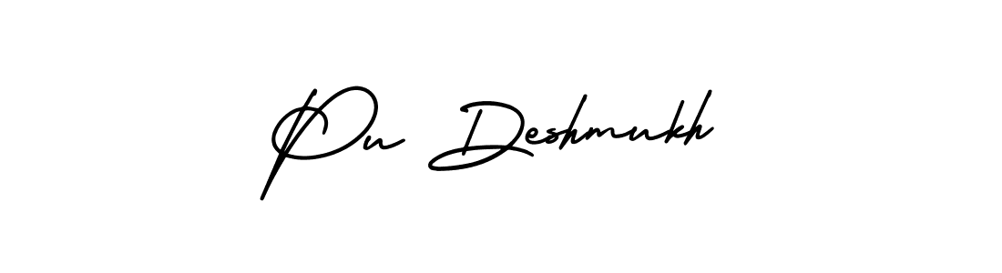 This is the best signature style for the Pu Deshmukh name. Also you like these signature font (AmerikaSignatureDemo-Regular). Mix name signature. Pu Deshmukh signature style 3 images and pictures png