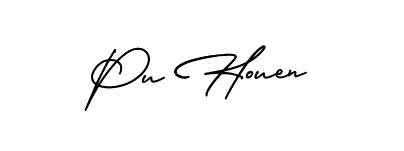 It looks lik you need a new signature style for name Pu Houen. Design unique handwritten (AmerikaSignatureDemo-Regular) signature with our free signature maker in just a few clicks. Pu Houen signature style 3 images and pictures png