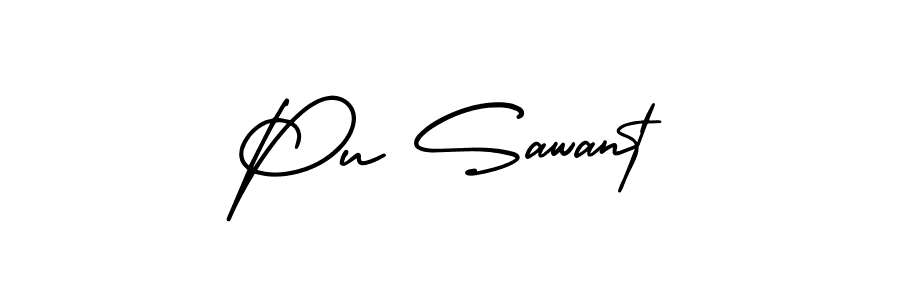 Create a beautiful signature design for name Pu Sawant. With this signature (AmerikaSignatureDemo-Regular) fonts, you can make a handwritten signature for free. Pu Sawant signature style 3 images and pictures png