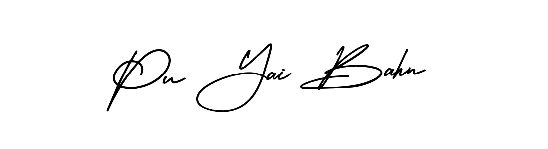 Design your own signature with our free online signature maker. With this signature software, you can create a handwritten (AmerikaSignatureDemo-Regular) signature for name Pu Yai Bahn. Pu Yai Bahn signature style 3 images and pictures png