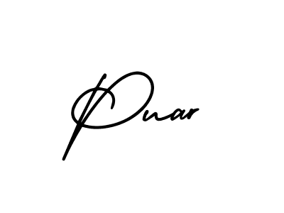 Puar stylish signature style. Best Handwritten Sign (AmerikaSignatureDemo-Regular) for my name. Handwritten Signature Collection Ideas for my name Puar. Puar signature style 3 images and pictures png