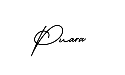 Make a beautiful signature design for name Puara. With this signature (AmerikaSignatureDemo-Regular) style, you can create a handwritten signature for free. Puara signature style 3 images and pictures png