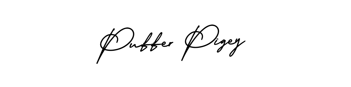 Puffer Pigey stylish signature style. Best Handwritten Sign (AmerikaSignatureDemo-Regular) for my name. Handwritten Signature Collection Ideas for my name Puffer Pigey. Puffer Pigey signature style 3 images and pictures png