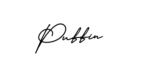 Design your own signature with our free online signature maker. With this signature software, you can create a handwritten (AmerikaSignatureDemo-Regular) signature for name Puffin. Puffin signature style 3 images and pictures png
