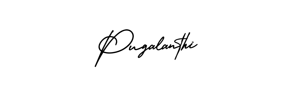 The best way (AmerikaSignatureDemo-Regular) to make a short signature is to pick only two or three words in your name. The name Pugalanthi include a total of six letters. For converting this name. Pugalanthi signature style 3 images and pictures png