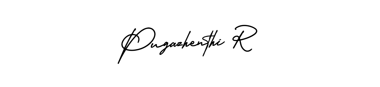 How to make Pugazhenthi R name signature. Use AmerikaSignatureDemo-Regular style for creating short signs online. This is the latest handwritten sign. Pugazhenthi R signature style 3 images and pictures png