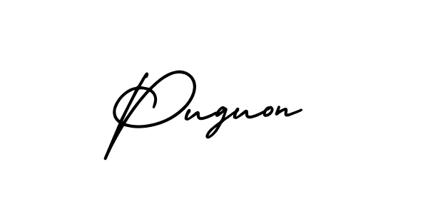 Design your own signature with our free online signature maker. With this signature software, you can create a handwritten (AmerikaSignatureDemo-Regular) signature for name Puguon. Puguon signature style 3 images and pictures png