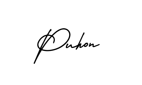 Design your own signature with our free online signature maker. With this signature software, you can create a handwritten (AmerikaSignatureDemo-Regular) signature for name Puhon. Puhon signature style 3 images and pictures png