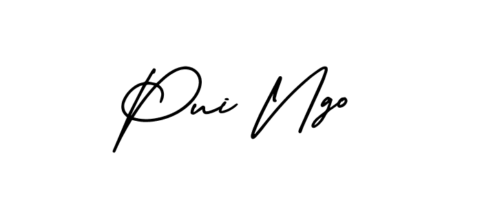 AmerikaSignatureDemo-Regular is a professional signature style that is perfect for those who want to add a touch of class to their signature. It is also a great choice for those who want to make their signature more unique. Get Pui Ngo name to fancy signature for free. Pui Ngo signature style 3 images and pictures png