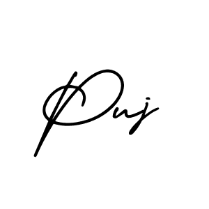 The best way (AmerikaSignatureDemo-Regular) to make a short signature is to pick only two or three words in your name. The name Puj include a total of six letters. For converting this name. Puj signature style 3 images and pictures png