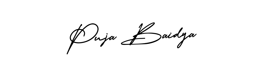 Puja Baidya stylish signature style. Best Handwritten Sign (AmerikaSignatureDemo-Regular) for my name. Handwritten Signature Collection Ideas for my name Puja Baidya. Puja Baidya signature style 3 images and pictures png