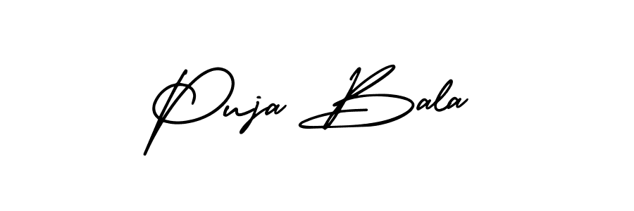 Use a signature maker to create a handwritten signature online. With this signature software, you can design (AmerikaSignatureDemo-Regular) your own signature for name Puja Bala. Puja Bala signature style 3 images and pictures png