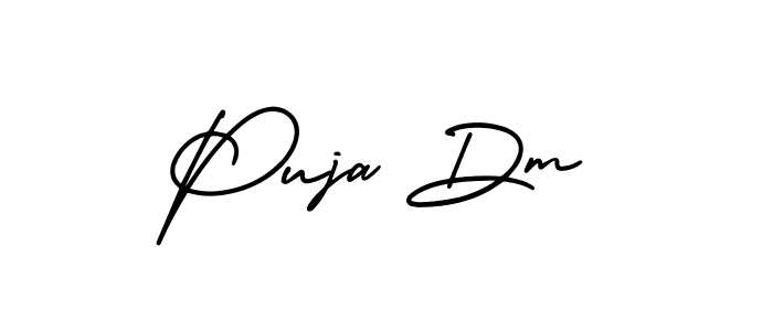 The best way (AmerikaSignatureDemo-Regular) to make a short signature is to pick only two or three words in your name. The name Puja Dm include a total of six letters. For converting this name. Puja Dm signature style 3 images and pictures png