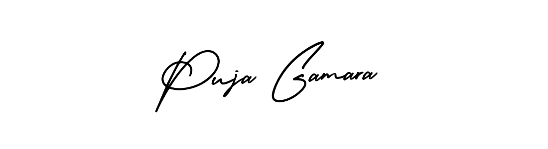 Use a signature maker to create a handwritten signature online. With this signature software, you can design (AmerikaSignatureDemo-Regular) your own signature for name Puja Gamara. Puja Gamara signature style 3 images and pictures png
