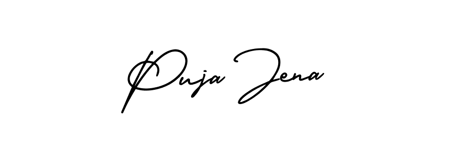 Make a beautiful signature design for name Puja Jena. With this signature (AmerikaSignatureDemo-Regular) style, you can create a handwritten signature for free. Puja Jena signature style 3 images and pictures png