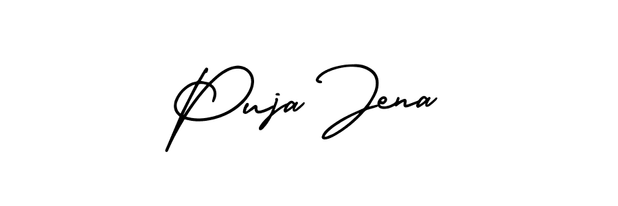 It looks lik you need a new signature style for name Puja Jena. Design unique handwritten (AmerikaSignatureDemo-Regular) signature with our free signature maker in just a few clicks. Puja Jena signature style 3 images and pictures png