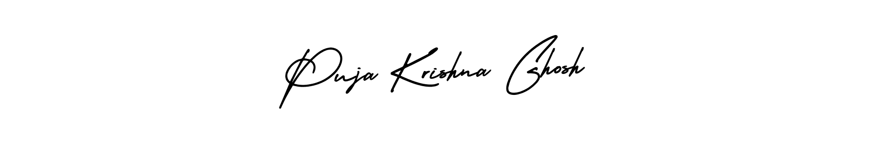 AmerikaSignatureDemo-Regular is a professional signature style that is perfect for those who want to add a touch of class to their signature. It is also a great choice for those who want to make their signature more unique. Get Puja Krishna Ghosh name to fancy signature for free. Puja Krishna Ghosh signature style 3 images and pictures png