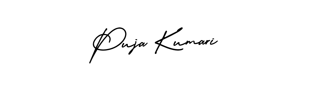 How to make Puja Kumari signature? AmerikaSignatureDemo-Regular is a professional autograph style. Create handwritten signature for Puja Kumari name. Puja Kumari signature style 3 images and pictures png