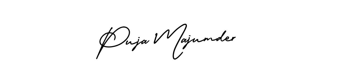 AmerikaSignatureDemo-Regular is a professional signature style that is perfect for those who want to add a touch of class to their signature. It is also a great choice for those who want to make their signature more unique. Get Puja Majumder name to fancy signature for free. Puja Majumder signature style 3 images and pictures png
