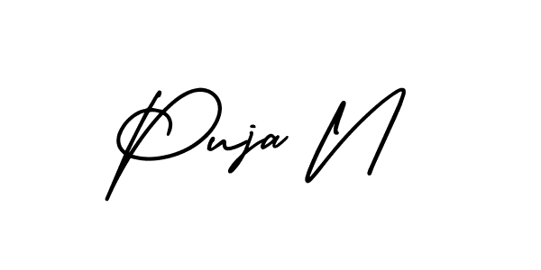 It looks lik you need a new signature style for name Puja N. Design unique handwritten (AmerikaSignatureDemo-Regular) signature with our free signature maker in just a few clicks. Puja N signature style 3 images and pictures png