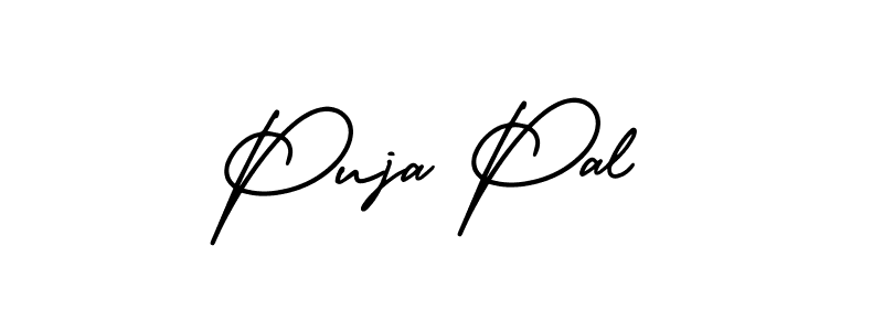 The best way (AmerikaSignatureDemo-Regular) to make a short signature is to pick only two or three words in your name. The name Puja Pal include a total of six letters. For converting this name. Puja Pal signature style 3 images and pictures png