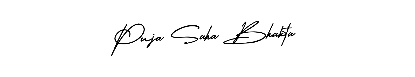 Design your own signature with our free online signature maker. With this signature software, you can create a handwritten (AmerikaSignatureDemo-Regular) signature for name Puja Saha Bhakta. Puja Saha Bhakta signature style 3 images and pictures png