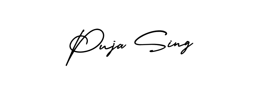 if you are searching for the best signature style for your name Puja Sing. so please give up your signature search. here we have designed multiple signature styles  using AmerikaSignatureDemo-Regular. Puja Sing signature style 3 images and pictures png