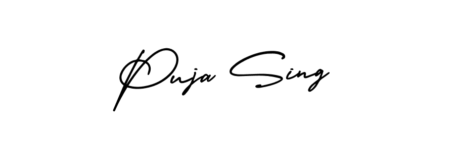 Also You can easily find your signature by using the search form. We will create Puja Sing name handwritten signature images for you free of cost using AmerikaSignatureDemo-Regular sign style. Puja Sing signature style 3 images and pictures png