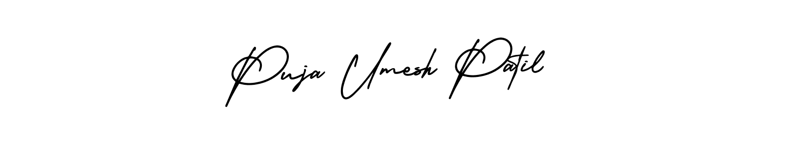 AmerikaSignatureDemo-Regular is a professional signature style that is perfect for those who want to add a touch of class to their signature. It is also a great choice for those who want to make their signature more unique. Get Puja Umesh Patil name to fancy signature for free. Puja Umesh Patil signature style 3 images and pictures png