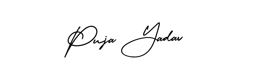 Also You can easily find your signature by using the search form. We will create Puja Yadav name handwritten signature images for you free of cost using AmerikaSignatureDemo-Regular sign style. Puja Yadav signature style 3 images and pictures png