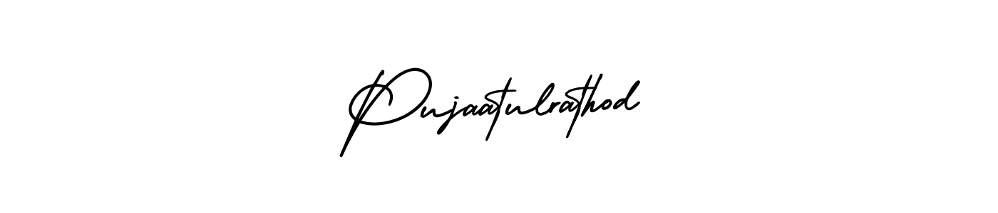 Design your own signature with our free online signature maker. With this signature software, you can create a handwritten (AmerikaSignatureDemo-Regular) signature for name Pujaatulrathod. Pujaatulrathod signature style 3 images and pictures png