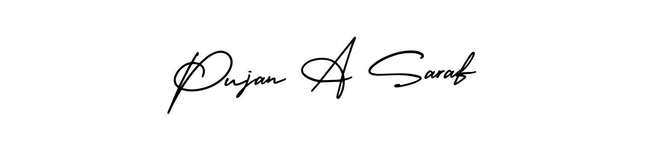 Create a beautiful signature design for name Pujan A Saraf. With this signature (AmerikaSignatureDemo-Regular) fonts, you can make a handwritten signature for free. Pujan A Saraf signature style 3 images and pictures png