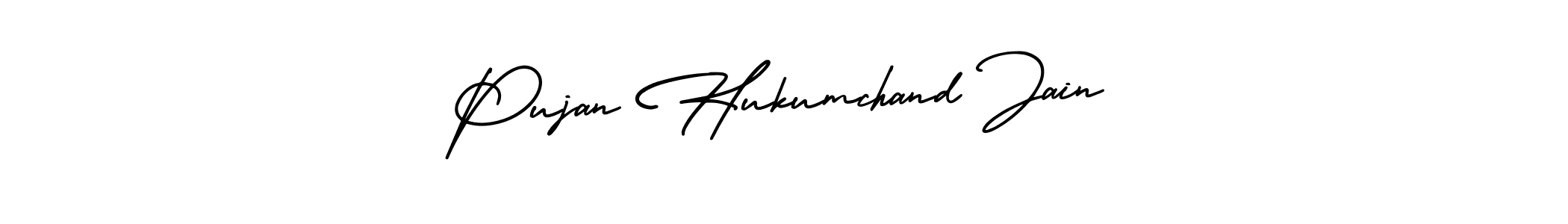 Design your own signature with our free online signature maker. With this signature software, you can create a handwritten (AmerikaSignatureDemo-Regular) signature for name Pujan Hukumchand Jain. Pujan Hukumchand Jain signature style 3 images and pictures png